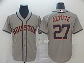 Astros 27 Jose Altuve Gray Cool Base Jersey,baseball caps,new era cap wholesale,wholesale hats